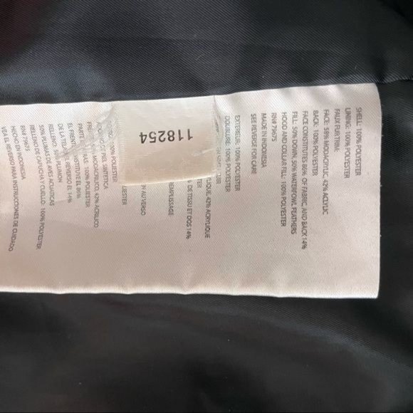 Michael Kors down feather long sleeve puffer jacket black gold buttons high coll - Picture 11 of 12